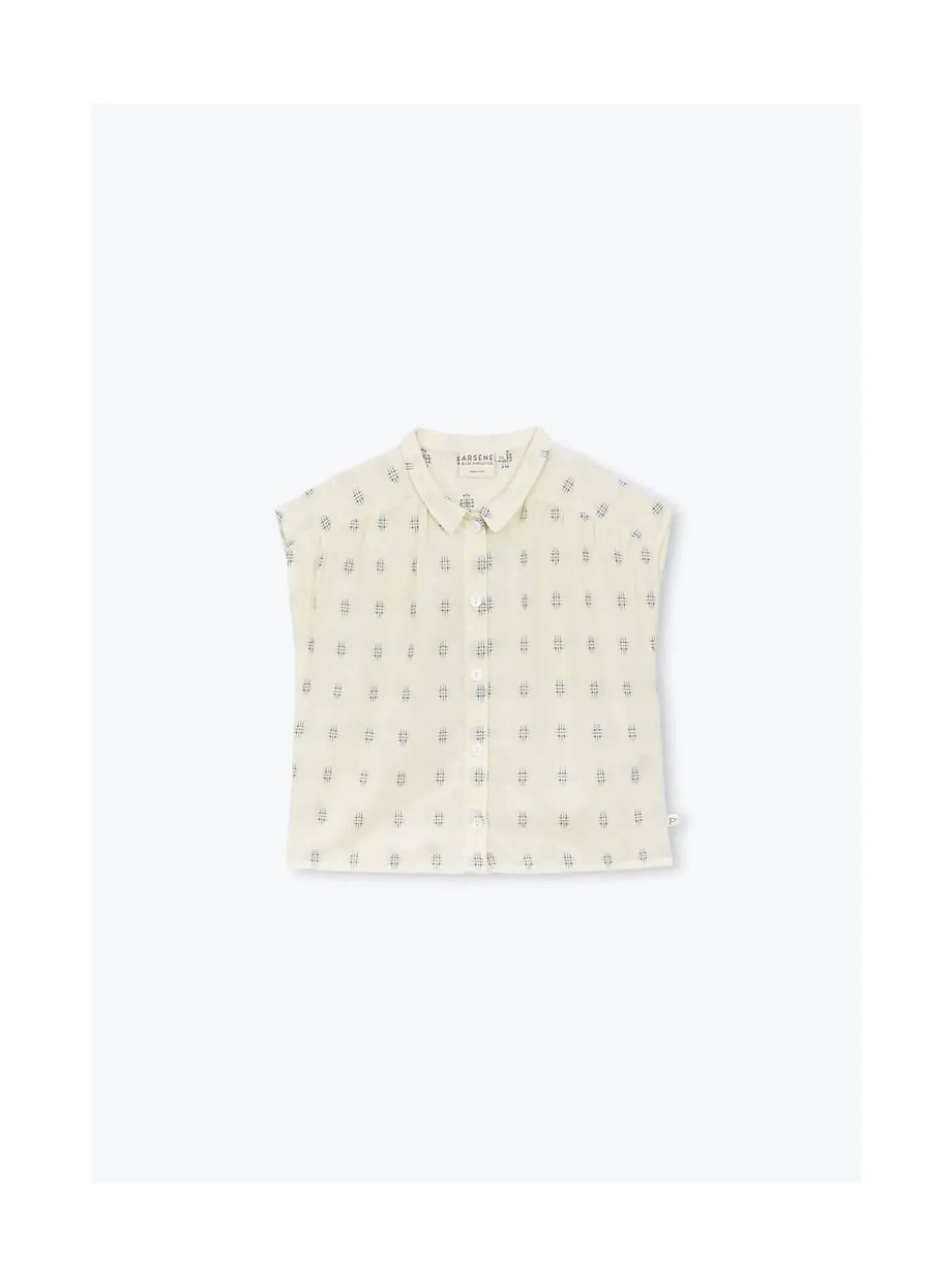 Arsene et les pipelettes Blouse Plumetis BLEU4 Clearance