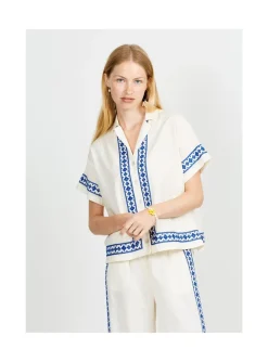 Arsene et les pipelettes Chemise Magnum Femme Broderie ECRU12 Fashion