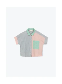 Arsene et les pipelettes Chemise Mini Rayures Tricolore BLEUROSEVERT403 Sale