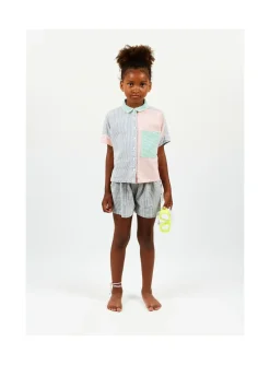 Arsene et les pipelettes Chemise Mini Rayures Tricolore BLEUROSEVERT403 Sale