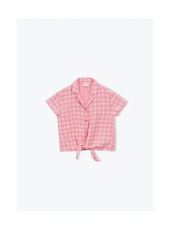 Arsene et les pipelettes Chemise Noeud Carreaux Double Gots ROSE13 Outlet