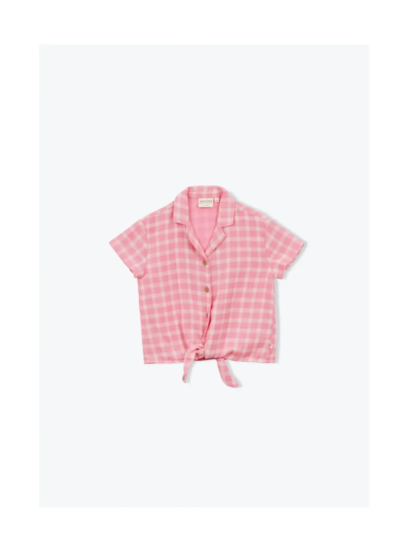 Arsene et les pipelettes Chemise Noeud Carreaux Double Gots ROSE13 Outlet