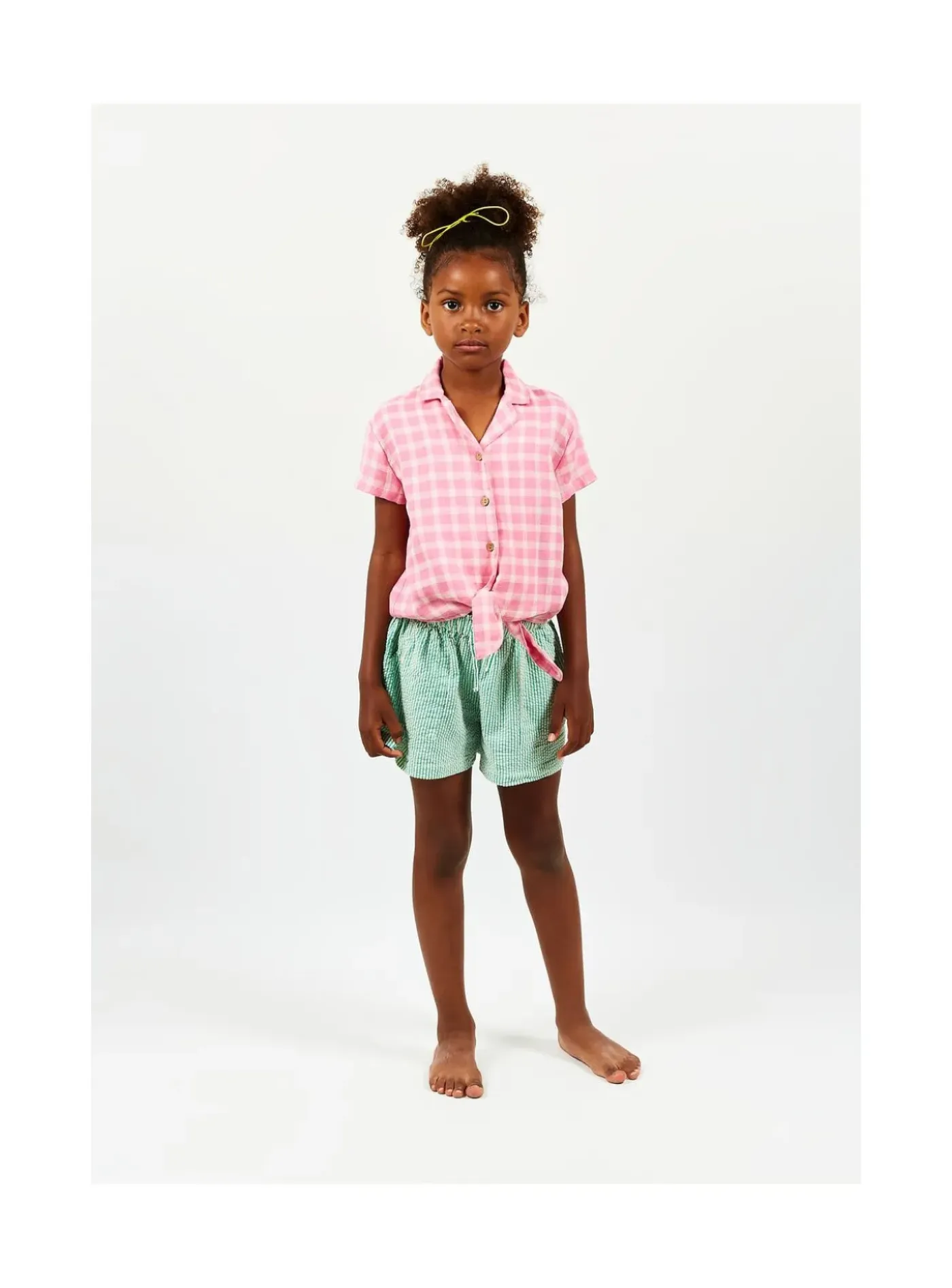 Arsene et les pipelettes Chemise Noeud Carreaux Double Gots ROSE13 Outlet
