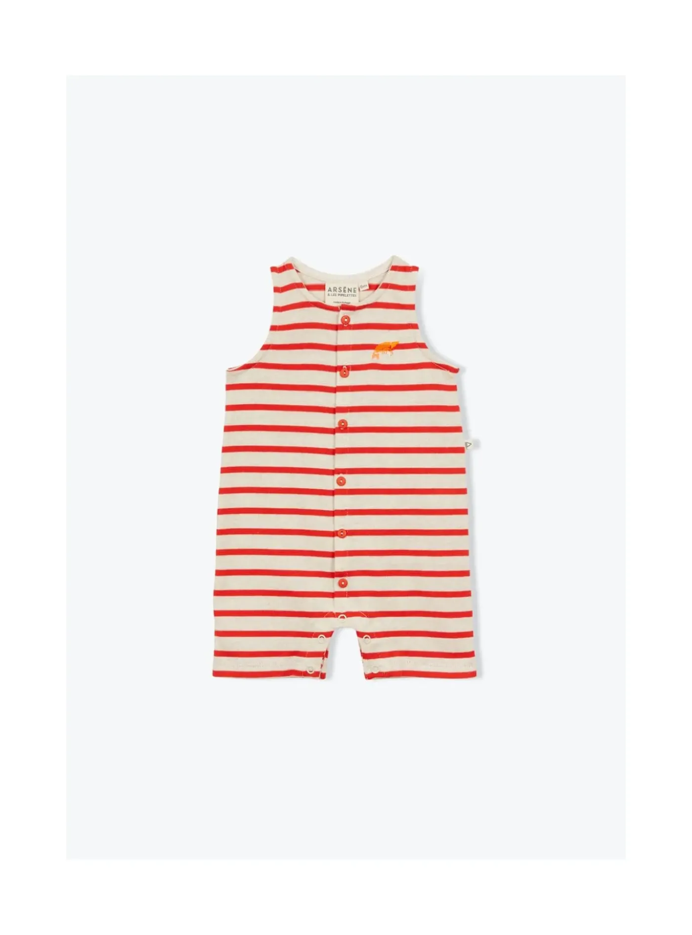 Arsene et les pipelettes Combinaison Bébé Mariniere ROUGE30 Sale