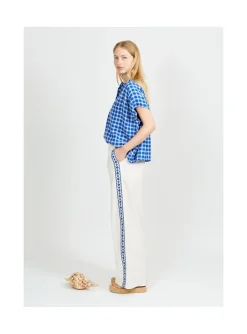 Arsene et les pipelettes Pantalon Femme Broderie ECRU12 New