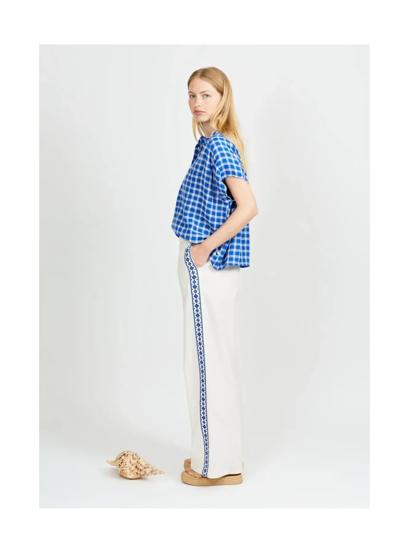 Arsene et les pipelettes Pantalon Femme Broderie ECRU12 New