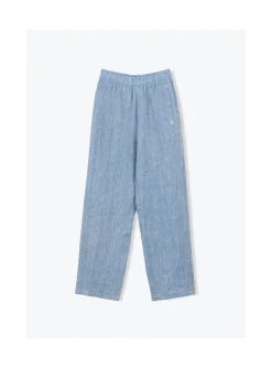 Arsene et les pipelettes Pantalon Femme Lin Chiné BLEU4 Hot