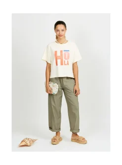 Arsene et les pipelettes Pantalon Femme Popeline Unie VERTGRIS320 Sale