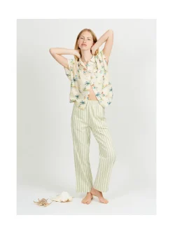 Arsene et les pipelettes Pantalon Femme Rayures Transat SAUGE222 Hot