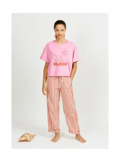 Arsene et les pipelettes Pantalon Femme Rayures Transat ROUGE30 Best