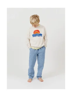 Arsene et les pipelettes Pantalon Lin Chine BLEU4 New