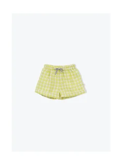 Arsene et les pipelettes Short Bébé Petits Carreaux JAUNE52 Online