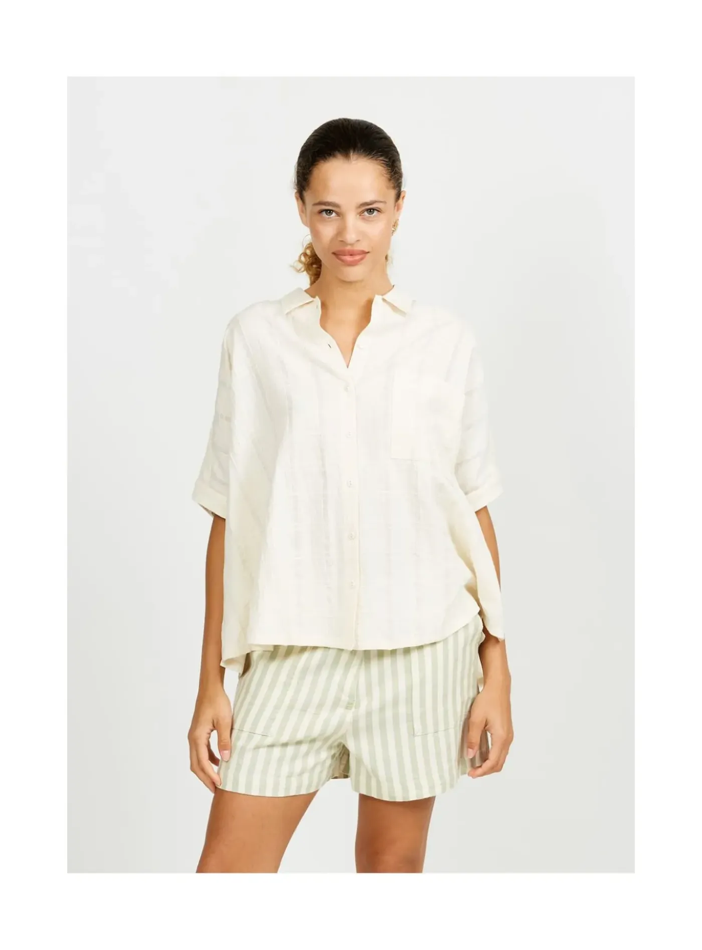Arsene et les pipelettes Short Femme Rayures Transat SAUGE222 Outlet