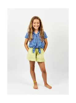 Arsene et les pipelettes Short Fluide Petits Carreaux JAUNE52 Discount