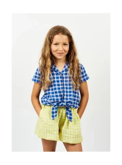 Arsene et les pipelettes Short Fluide Petits Carreaux JAUNE52 Discount