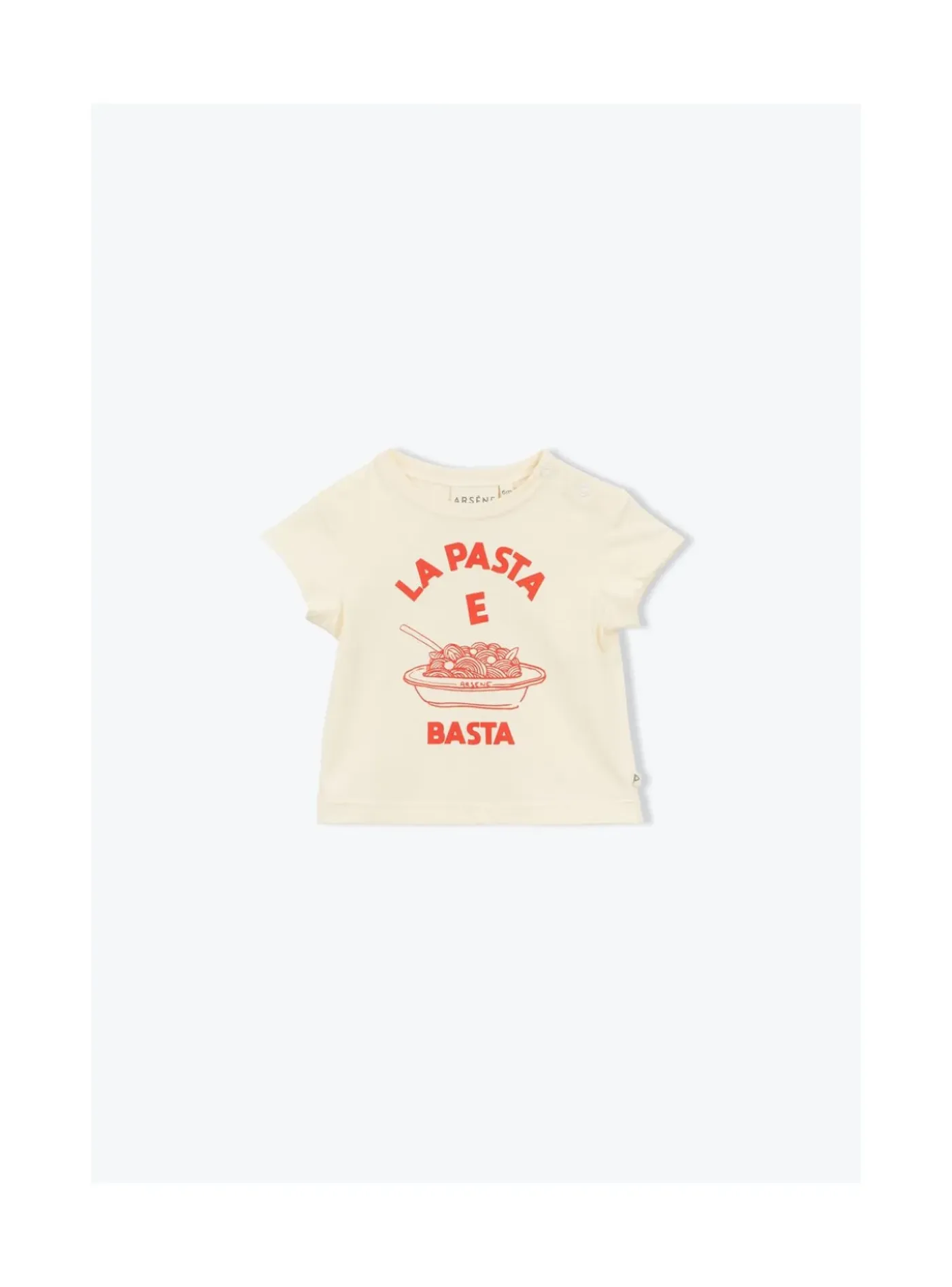 Arsene et les pipelettes T-shirt Bébé Pasta E Basta ECRU12 Fashion