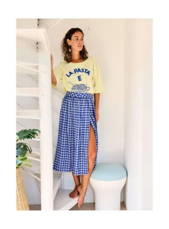 Arsene et les pipelettes T-shirt Femme Pasta E Basta JAUNE52 New
