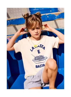 Arsene et les pipelettes T-shirt Pasta E Basta ECRU12 Discount