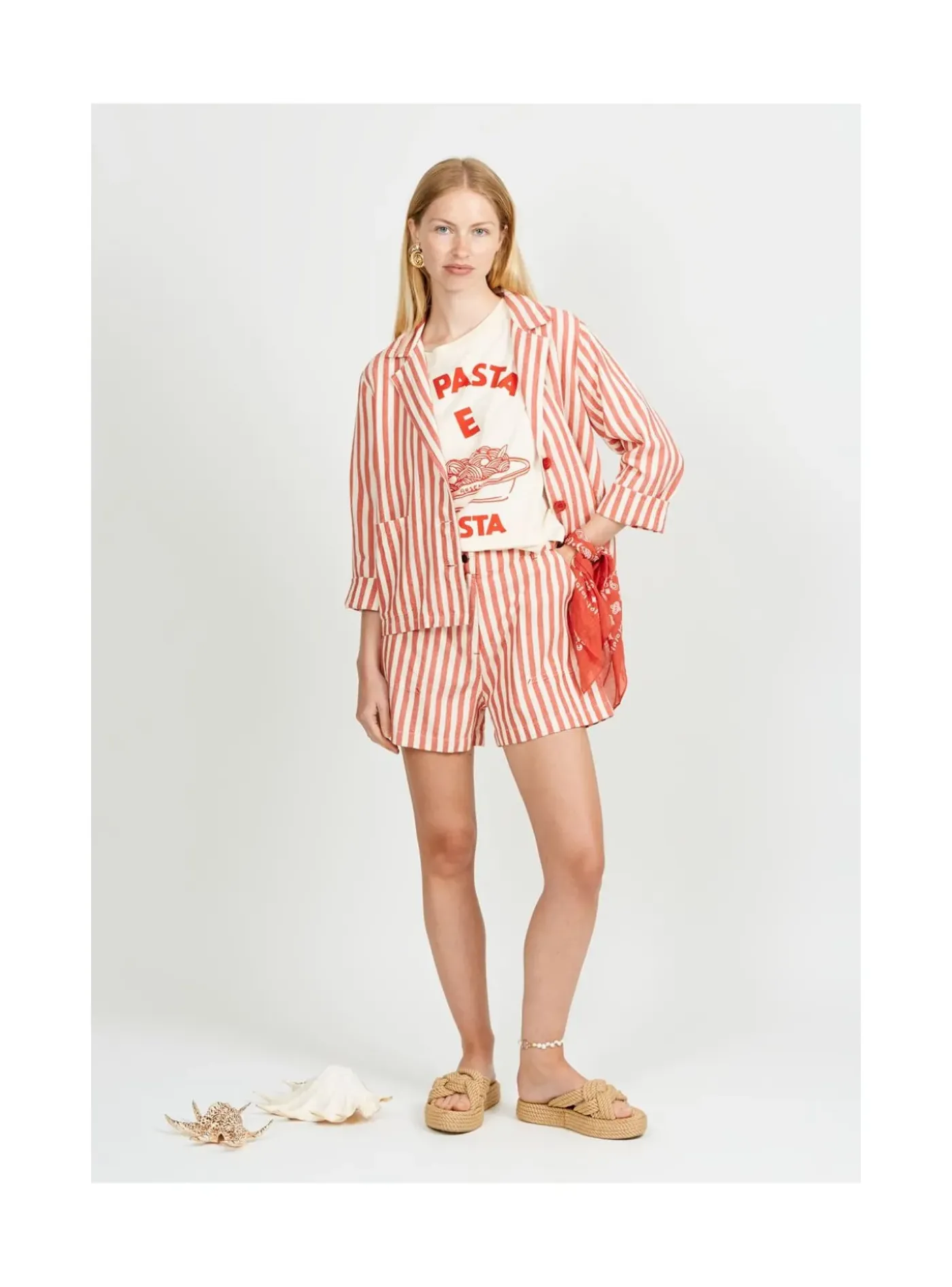 Arsene et les pipelettes Veste Femme Rayures Transat ROUGE30 Best